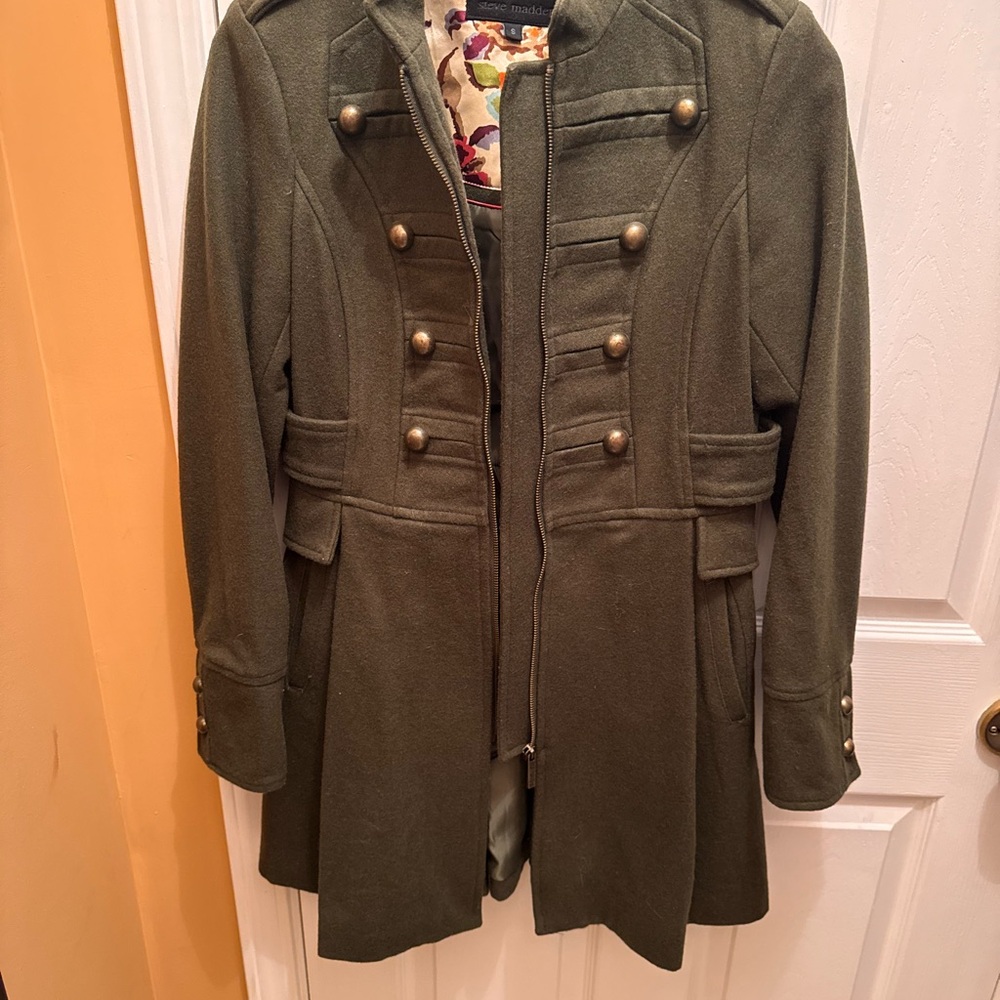 Steve Madden Olive Military Style Coat